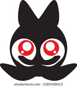 Vector illustration. Black Monster on a white Background.