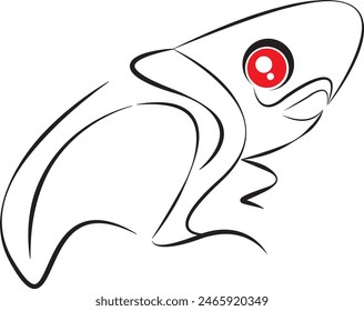 Vector illustration. Black Monster on a white Background. Cute black monster. Monsters with different emotions.