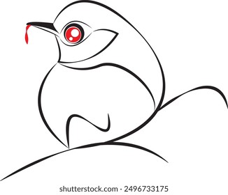 Vector illustration. Black Monster ฺBird on a white Background. Cute Black Monster. Monsters with Different Emotions.