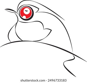 Vector illustration. Black Monster ฺBird on a white Background. Cute Black Monster. Monsters with Different Emotions.