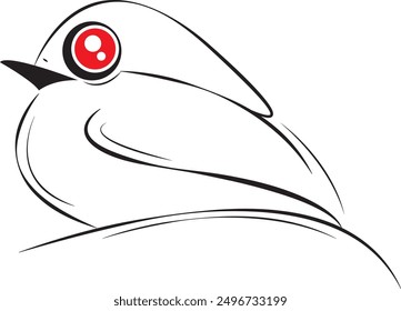 Vector illustration. Black Monster ฺBird on a white Background. Cute Black Monster. Monsters with Different Emotions.