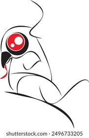 Vector illustration. Black Monster ฺBird on a white Background. Cute Black Monster. Monsters with Different Emotions.