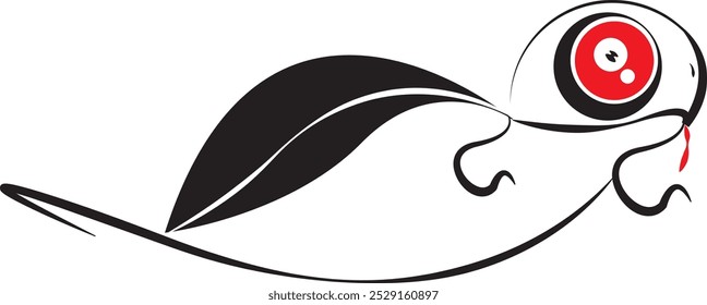 Vector illustration. Black Monster on a white Background. Cute Black Monster. Monsters with Different Emotions.