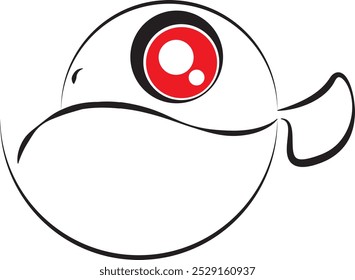 Ilustração vetorial. Monstro Preto em um fundo branco. Monstro Negro Bonito. Monstros com Emoções Diferentes.