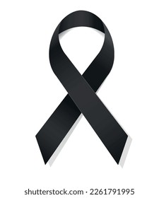 Símbolo de luto negro de ilustración vectorial