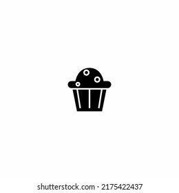 Vector Illustration of Black Muffin Icon isolated on a White Background