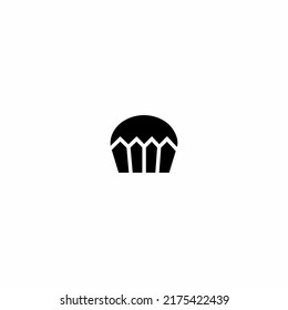 Vector Illustration of Black Muffin Icon isolated on a White Background