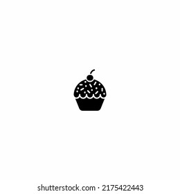 Vector Illustration of Black Muffin Icon isolated on a White Background