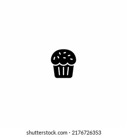 Vector Illustration of Black Muffin Icon isolated on a White Background