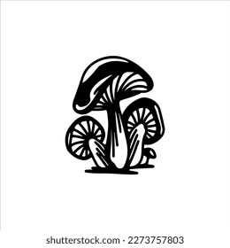 vector illustration of black mushroom