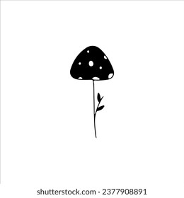vector illustration of black mushroom