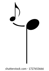 vector illustration of Black music Appoggiatura note