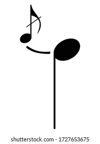 vector illustration of Black music Crushed note