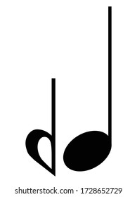 vector illustration of Black music Demiflat note