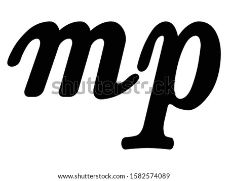 vector illustration of Black music dynamic Mezzo-piano symbol on white background