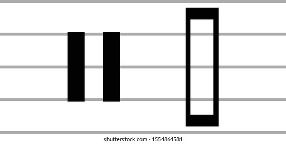 vector illustration of black music neutral clef on ledger lines