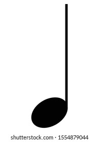 vector illustration of black music quarter note on white background