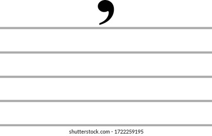 vector illustration of Black music symbol of Breath mark on ledger lines