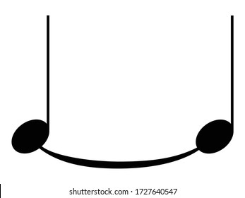vector illustration of Black music Tie note