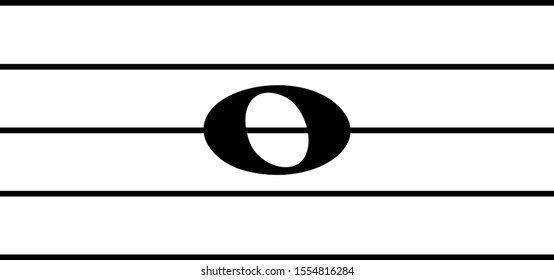 Vector Illustration Of Black Music Whole Note On Staff Lines