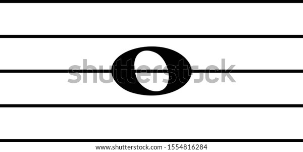 vector illustration of black music whole note on\
staff lines