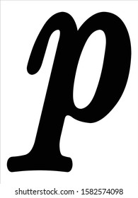 vector illustration of Black musical dynamic Piano symbol on white background