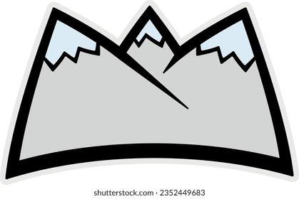 vector, ilustración, negro, naturaleza, pico, paisaje, silueta, roca, colina, viaje, símbolo, signo, montaña