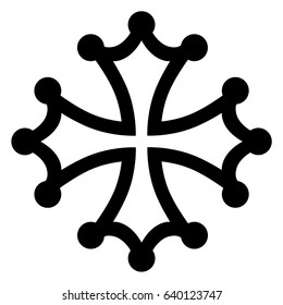 Vector illustration black occitan cross sign, symbols  or icon.