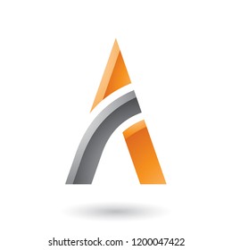 Vector Illustration of Black and Orange Letter A with a Bowed Stick isolated on a White Background