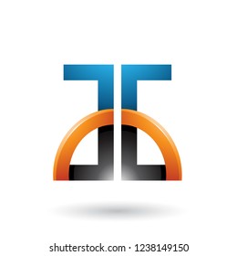 Vector Illustration of Black and Orange Letters A and G with a Glossy Half Circle isolated on a White Background