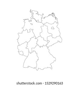 Vector Illustration Black Outline Germany Map Stock Vector (Royalty ...