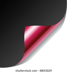 vector illustration black page with red corner