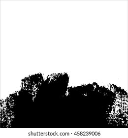 Vector illustration of black paint spots. Background texture with hand drawn elements for your design, logo, emblems, banners, cards, flyers, postcards