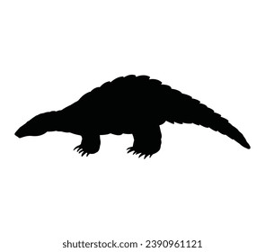 Vektorgrafik: Schwarze Pangolinsilhouette.