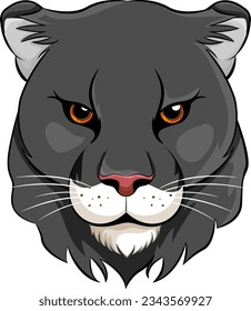Vector illustration of a black panther's head in cartoon style