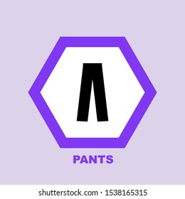 Vector illustration. Black pants icon.
