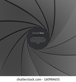 Vector illustration of black paper camera aperture