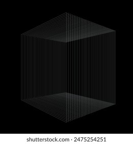 Vector Illustration of the black pattern of lines abstract background. White lines. Banner. Minimal background 