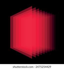 Vector Illustration of the black pattern of red square abstract background. Red lines. Banner. Minimal background 