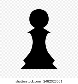 Vector illustration of Black pawn on transparent background