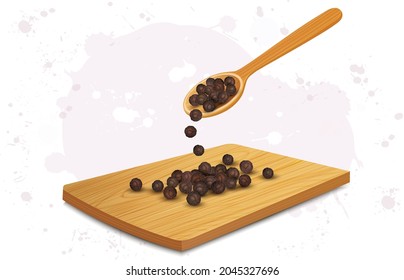 Vector illustration of black pepper seeds