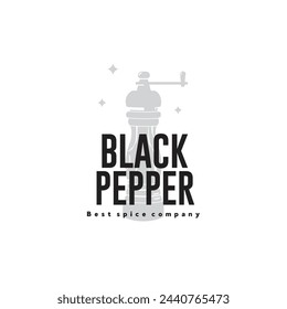 vector illustration of the black pepper spice logo icon, black pepper kitchen spice for the cooking food industry