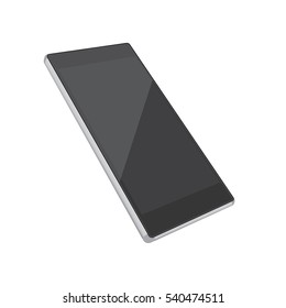 Vector Illustration of Black Phone Mockup Perspective View