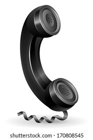 Vector illustration of black phone on white background