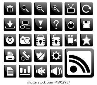 Vector illustration of black pictogram set