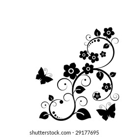 Ilustración vectorial. Marco de planta negro.
