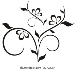 Vector illustration. Black plant frame.