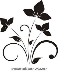 Vector illustration. Black plant frame.