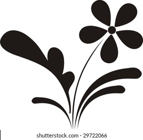 Vector illustration. Black plant frame.