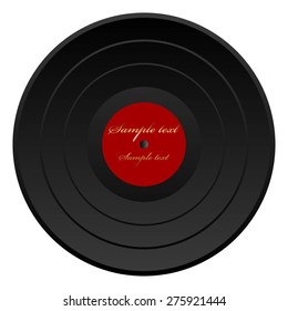 Vector illustration of Black plate with gold text. Retro.
